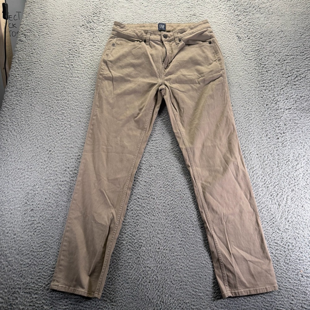 Gap Pant Mens 30x32 Brown Cotton Chino Straight Stretch Business Office‎ Career